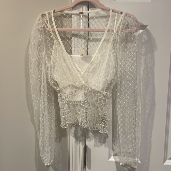 Free People Stevie White Lace Top - Picture 2 of 7